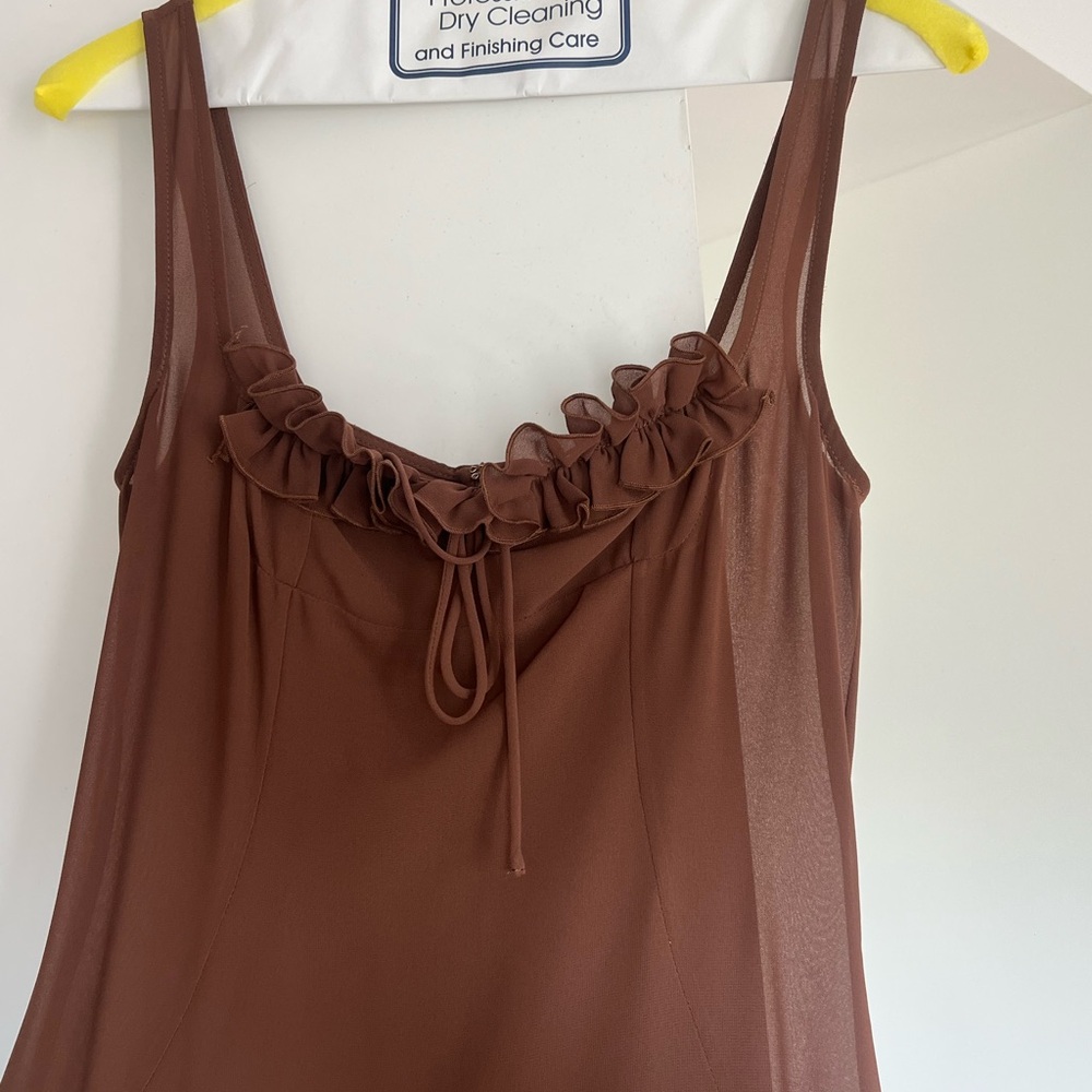 Helsa Ruffle Dress in Chocolate - Picture 5 of 7